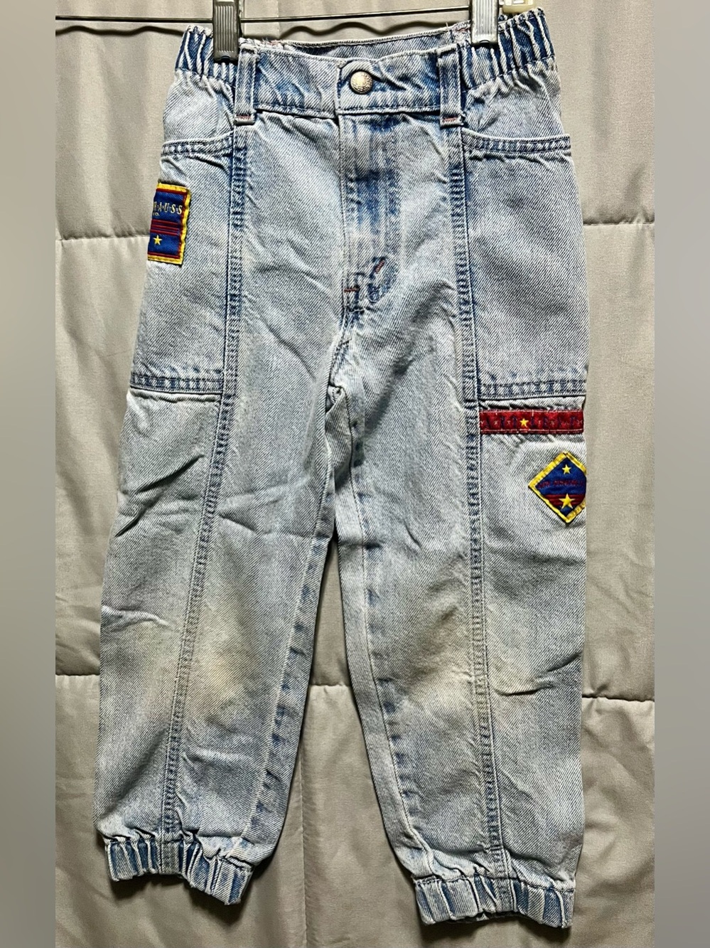 Vintage Little Levi’s Made USA Patchwork Jogger Jeans Size 6 90s Kids Denim